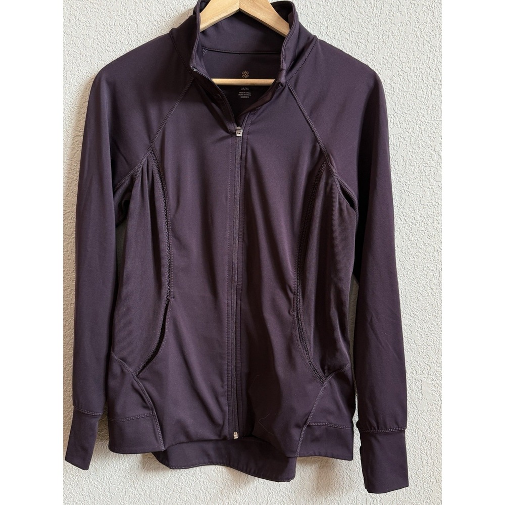 Tangerine Active Rib Trim Full Zip Jacket Plum Purple Women's M